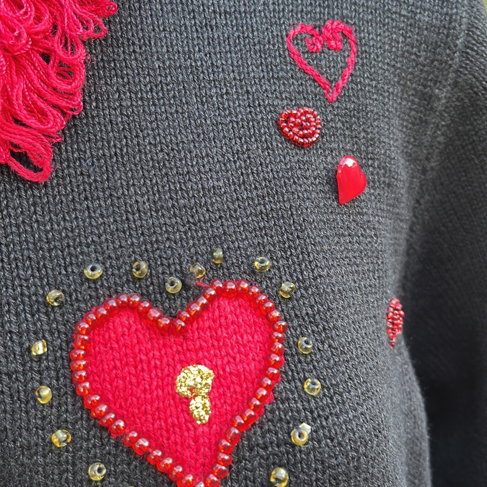 Vintage Storybook Key to my Heart sweater XXL - Picture 6 of 9
